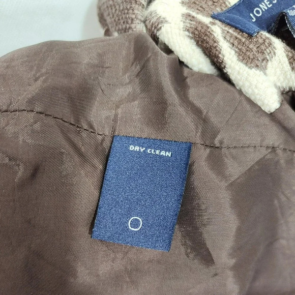 Jones Wear Open Front Blazer Jacket Women Size 16 Brown Cream Floral One Hook - Picture 7 of 7